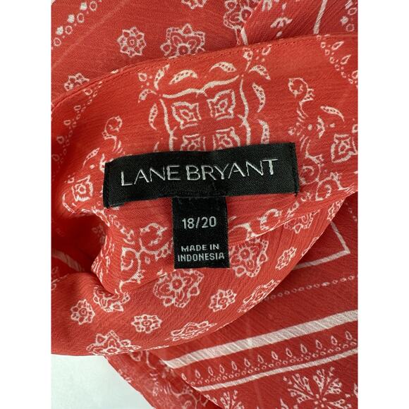 Lane Bryant Plus Sz 18/20 Red Belted Swim Coverup Kimono Beachwear Resortwear - Picture 14 of 16